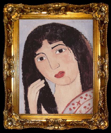 framed  Marie Laurencin Portrait of younger girl, ta009-2